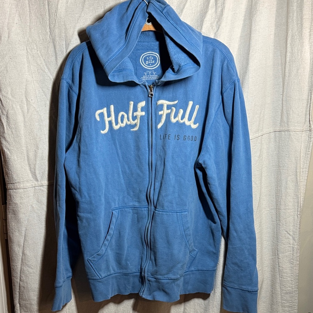 Life Is Good Blue Zip-Up Hoodie